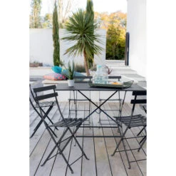 Chaise De Jardin Pliante FERMOB Bistro Métal - Carbone -Fermob Soldes Magasin 010147 chaise de jardin pliante fermob bistro metal carbone