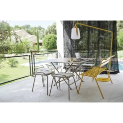 Table De Jardin 8 Personnes FERMOB Cargo 128 X 128 Cm - Muscade -Fermob Soldes Magasin 024114 table jardin fermob cargo 128 128 cm muscade ambiance 2