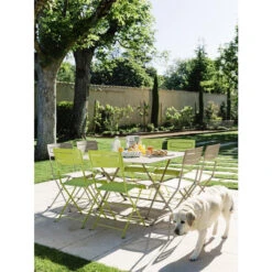 Table De Jardin 8 Personnes FERMOB Cargo 128 X 128 Cm - Muscade -Fermob Soldes Magasin 024114 table jardin fermob cargo 128 128 cm muscade ambiance 3