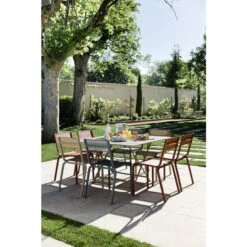 Table De Jardin 8 Personnes FERMOB Cargo 128 X 128 Cm - Muscade -Fermob Soldes Magasin 024114 table jardin fermob cargo 128 128 cm muscade ambiance 4
