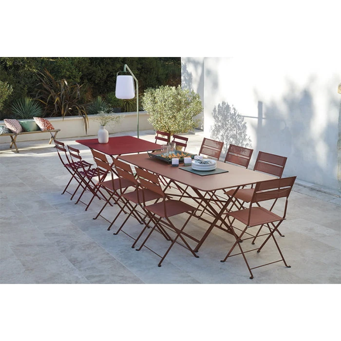 Table De Jardin 8 Personnes FERMOB Cargo 128 X 128 Cm - Ocre Rouge 4 Table De Jardin 8 Personnes FERMOB Cargo 128 X 128 Cm - Ocre Rouge – Image 2