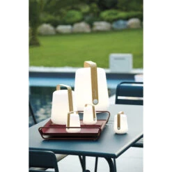 Lampe Nomade FERMOB Balad Bamboo H 38 Cm -Fermob Soldes Magasin 365300 lampe nomade fermob balad h 38 bamboo ambiance 2 1